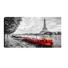 Quadro Decorativo Paris Torre Eiffel Barco Vermelho 55x100cm