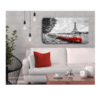 Quadro Decorativo Paris Torre Eiffel Barco Vermelho 55x100cm