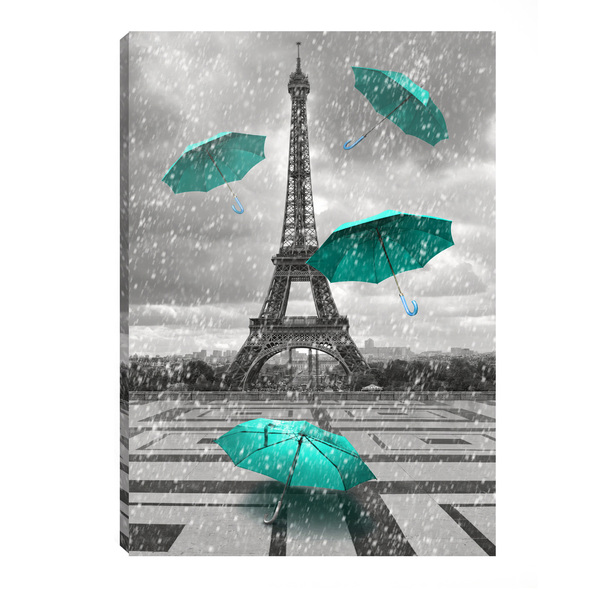 Quadro Decorativo Paris Torre Eiffel Guardachuva Tiffany 60x8