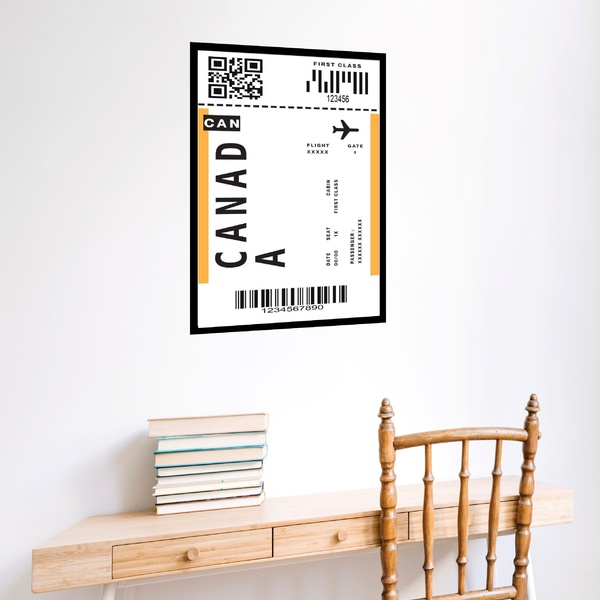 Quadro Decorativo Passagem Para Canada  - 70x50cm Moldura Bra