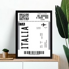 Quadro Decorativo Passagem Para Itália 45x34cm - Com Vidro Mo