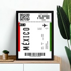 Quadro Decorativo Passagem Para O México 24x18cm - Com Vidro