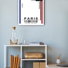 Quadro Decorativo Passagem Para Paris Bandeira  - 70x50cm Mol