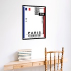 Quadro Decorativo Passagem Para Paris Bandeira  - 70x50cm Mol