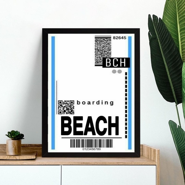 Quadro Decorativo Passagem Para Praia 24x18cm - Com Vidro Mol