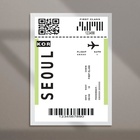 Quadro Decorativo Passagem Para Seoul 24x18cm - Com Vidro Mol