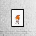 Quadro Decorativo Passarinho Geométrico Laranja 45x34cm A3 (4