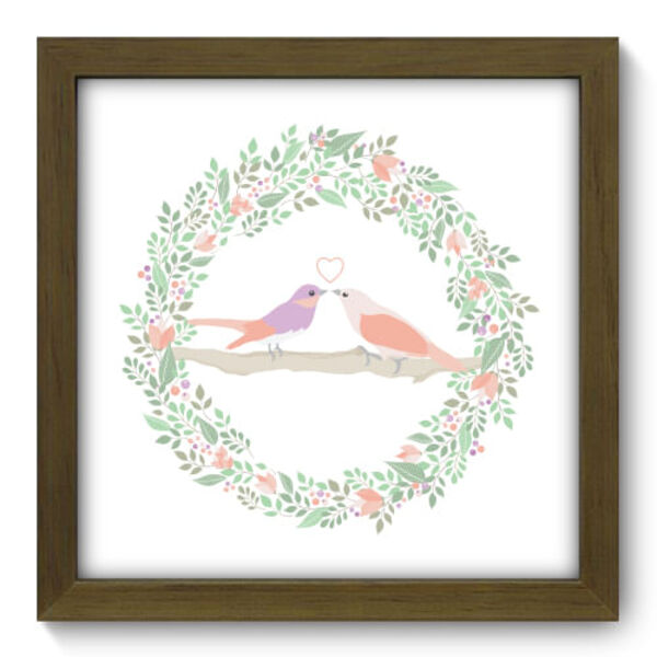 Quadro Decorativo - Passarinhos - 22cm X 22cm - 021qdom