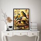 Quadro Decorativo Passarinhos No Ninho 33x24cm - Com Vidro Mo