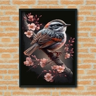 Quadro Decorativo Pássaro Filhote Ramo Flores  - 70x50cm Mold
