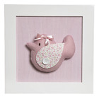 Quadro Decorativo Pássaro Rosa Quarto Bebê Infantil