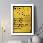 Quadro Decorativo Pássaros Criados Em Gaiolas 45x34cm - Com V