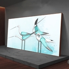 Quadro Decorativo Pássaros Green Birds Com Moldura Marrom 200