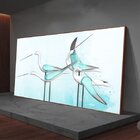 Quadro Decorativo Pássaros Green Birds Com Moldura Marrom E V