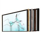 Quadro Decorativo Pássaros Green Birds Com Moldura Marrom E V