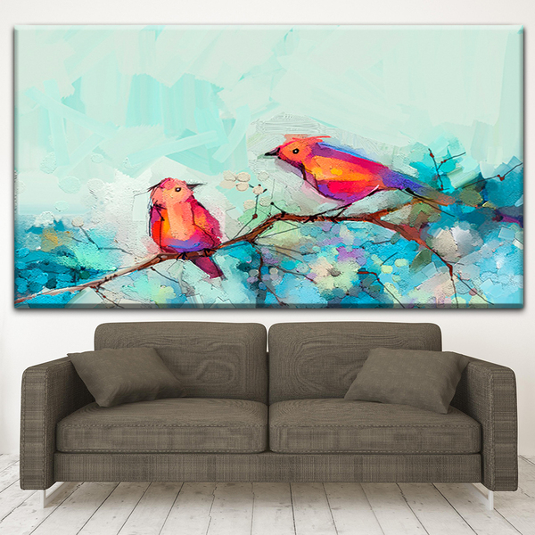 Quadro Decorativo Pássaros Rainbow Canaries - 200x120 Cm
