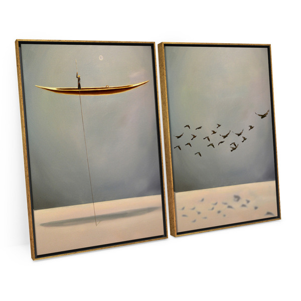 Quadro Decorativo Path Of Soul 2 Telas Minimalista Elegante 1