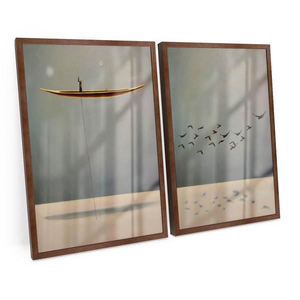 Quadro Decorativo Path Of Soul 2 Telas Minimalista Elegante 7
