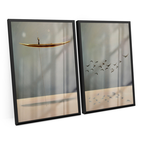Quadro Decorativo Path Of Soul 2 Telas Minimalista Elegante 9