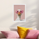 Quadro Decorativo Patinho Com Óculos De Coração 24x18cm - Com