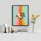 Quadro Decorativo Patins Retrô 45x34cm Moldura:madeira Preta