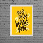 Quadro Decorativo Paz Amor Batata Frita 24x18cm - Com Vidro M