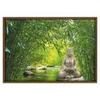 Quadro Decorativo Paz de Buda Colorido com Vidro 100x70x3,5cm Tropical