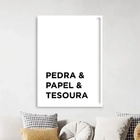 Quadro Decorativo Pedra Papel E Tesoura 24x18cm - Com Vidro M