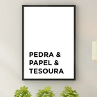 Quadro Decorativo Pedra Papel E Tesoura 33x24cm - Com Vidro M