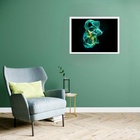 Quadro Decorativo Peixe Verde  - 50x70cm Moldura Preta