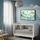 Quadro Decorativo Peixes Mar Verde  - 50x70cm Moldura Branca