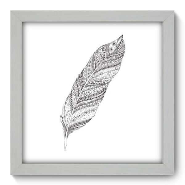 Quadro Decorativo - Pena - 22cm X 22cm - 027qnsab