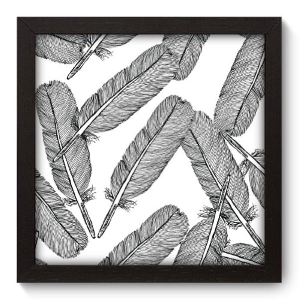 Quadro Decorativo - Penas - 22cm X 22cm - 026qnsap