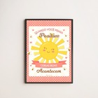 Quadro Decorativo Pensamento Positivo 33x24cm - Com Vidro Mol