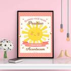 Quadro Decorativo Pensamento Positivo 45x34cm - Com Vidro Mol