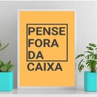 Quadro Decorativo Pense Fora Da caixa 45x34cm Moldura:madeira