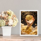 Quadro Decorativo Pentagrama Mágico 24x18cm Moldura Branca