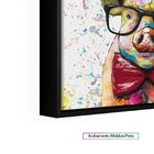 Quadro Decorativo Pequeno Porquinho 65x48 Cm Com Moldura