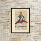 Quadro Decorativo Pequeno Príncipe Vintage 45x34cm Moldura:ma