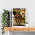 Quadro Decorativo Perereca Véia 45x34cm Moldura Preta