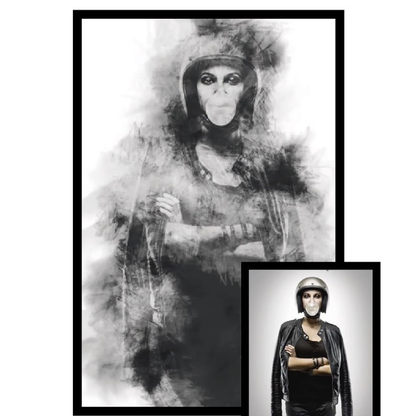 Quadro Decorativo Personalizado Sua Foto Carvão Canvas - Bran