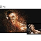 Quadro Decorativo Personalizado Sua Foto Lines Vinil - Preta