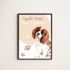 Quadro Decorativo Pet Amor Leve E Sincero 24x18cm - Com Vidro
