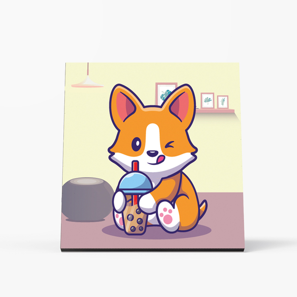 Quadro Decorativo Pet Infantil - Corgi - 20x20cm