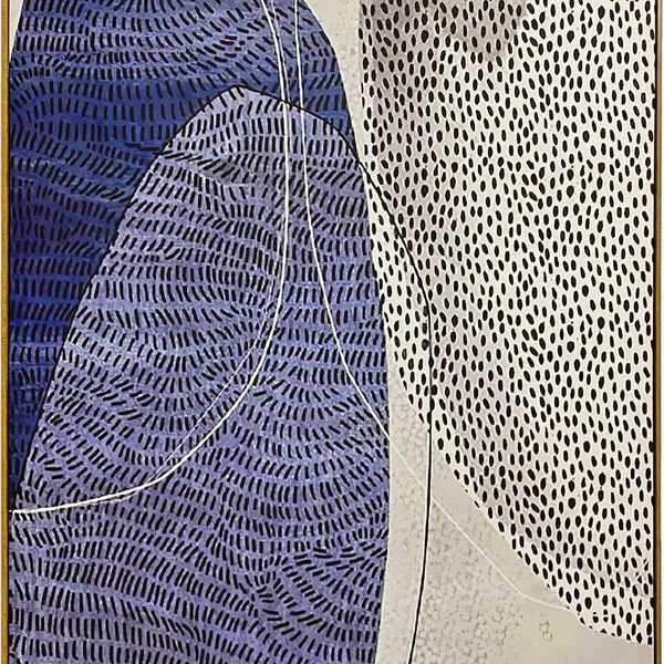 Quadro Decorativo Petalas Texturizadas Azul