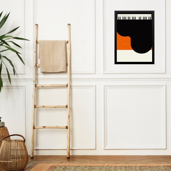 Quadro Decorativo Piano Poster Design 33x24cm - Com Vidro Mol