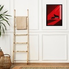 Quadro Decorativo Piano - Vermelho E Preto 45x34cm - Com Vidr