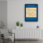Quadro Decorativo Picasso Blue Pigeons  - 70x50cm Moldura Bra