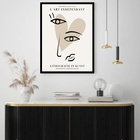 Quadro Decorativo Picasso Love Face  - 70x50cm Moldura Preta