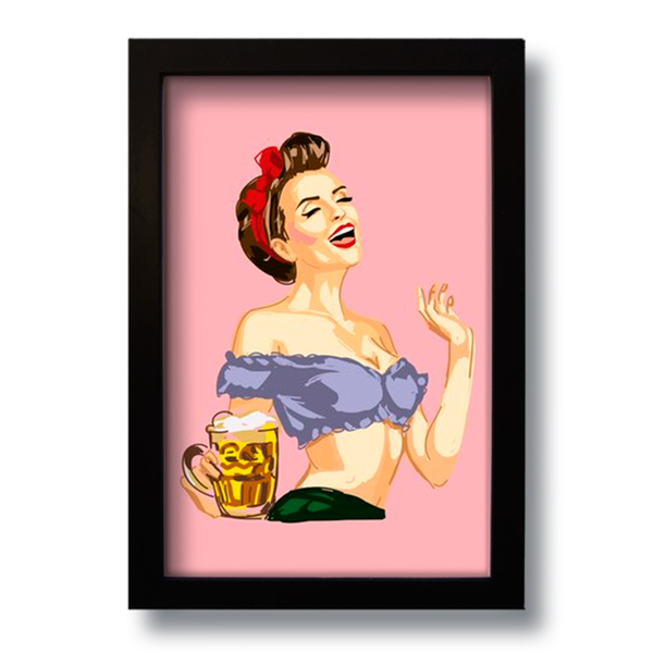 Quadro Decorativo Pin Up Vintage  33x43 cm
